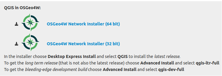 Instaladores Avançados do QGIS