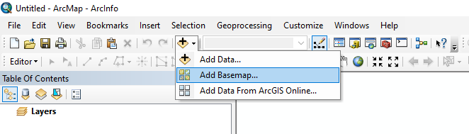 arcmap add basemap