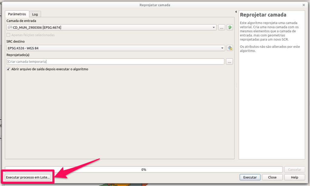 QGIS - Reprojetar Camadas em Lote