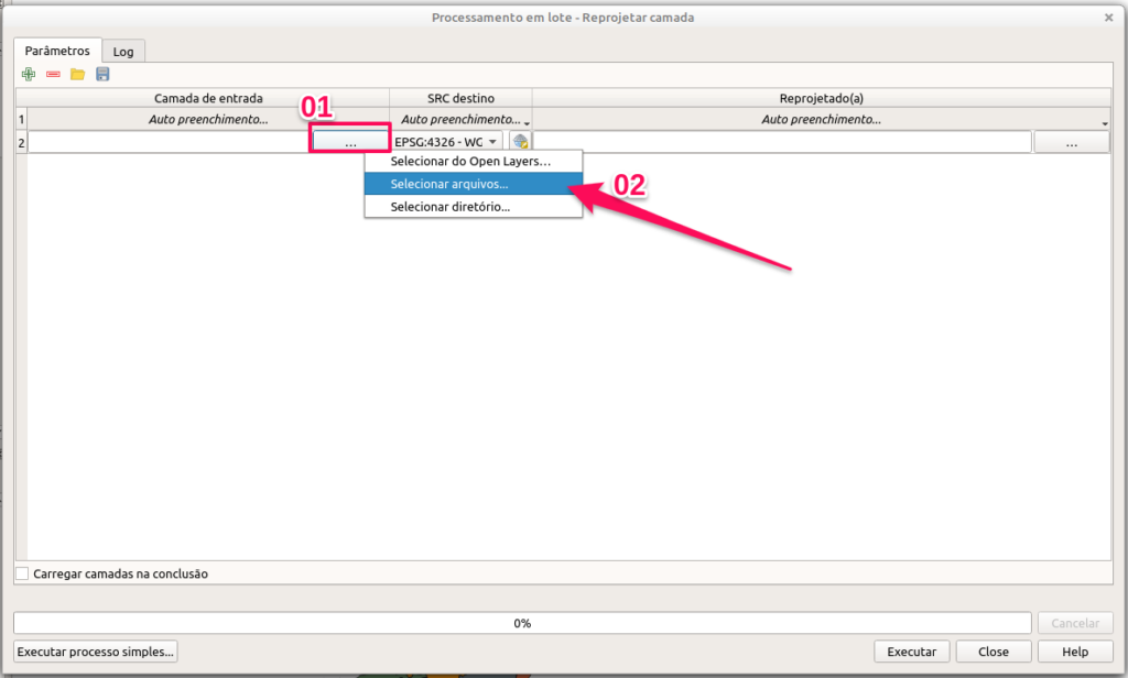 QGIS - Reprojetar Camadas em Lote02