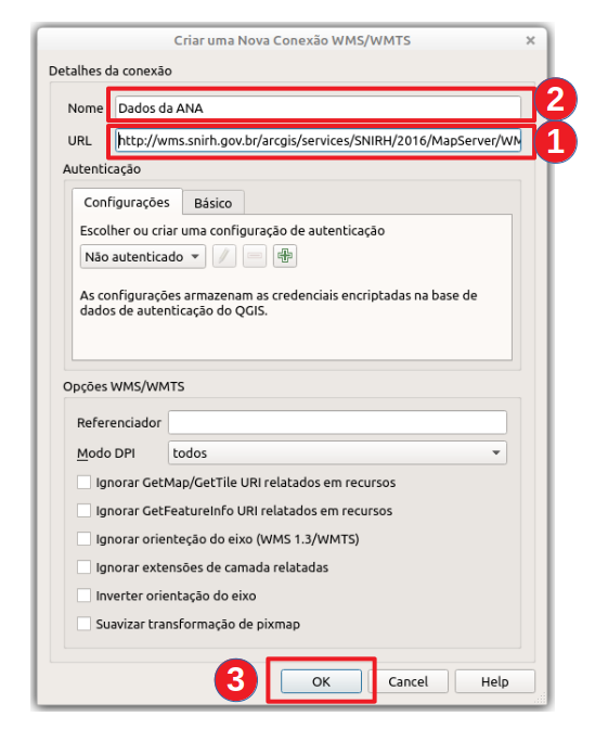 Configurando a conexão WMS